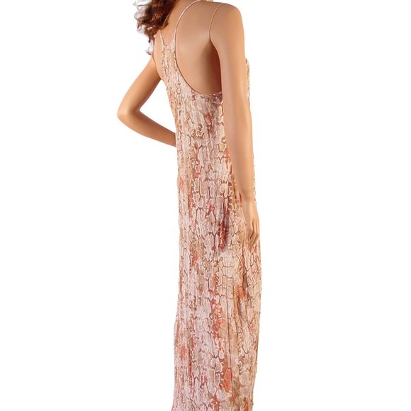 TEMPLE RO $168 Snake Print Boho Racer-Back Maxi Dress M - NEW - Made in USA - Picture 8 of 15